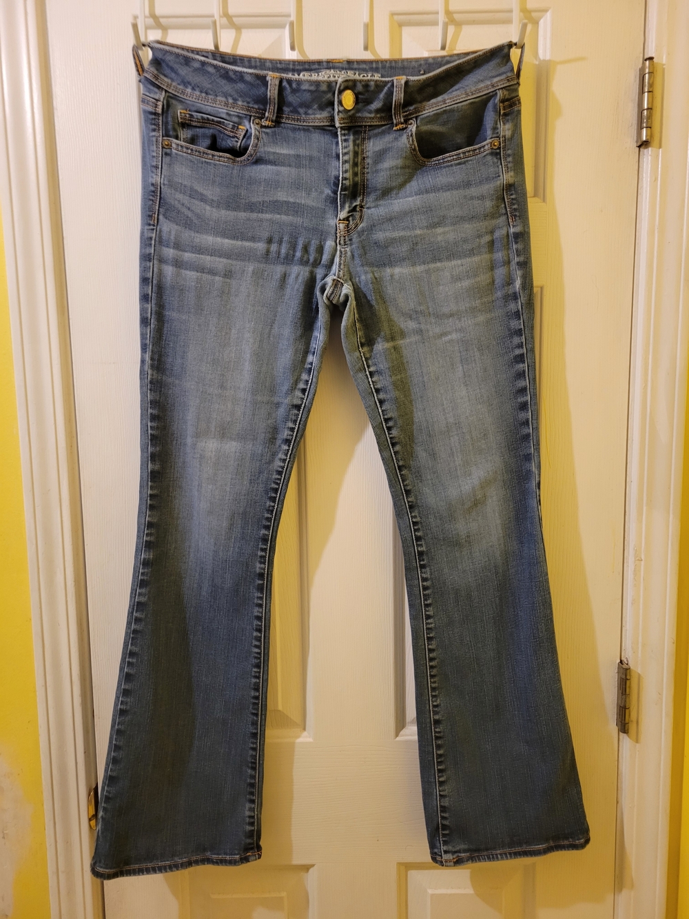 American Eagle Kick Boot Jeans Womens 12 Medium Wash Bootcut Stretch Denim